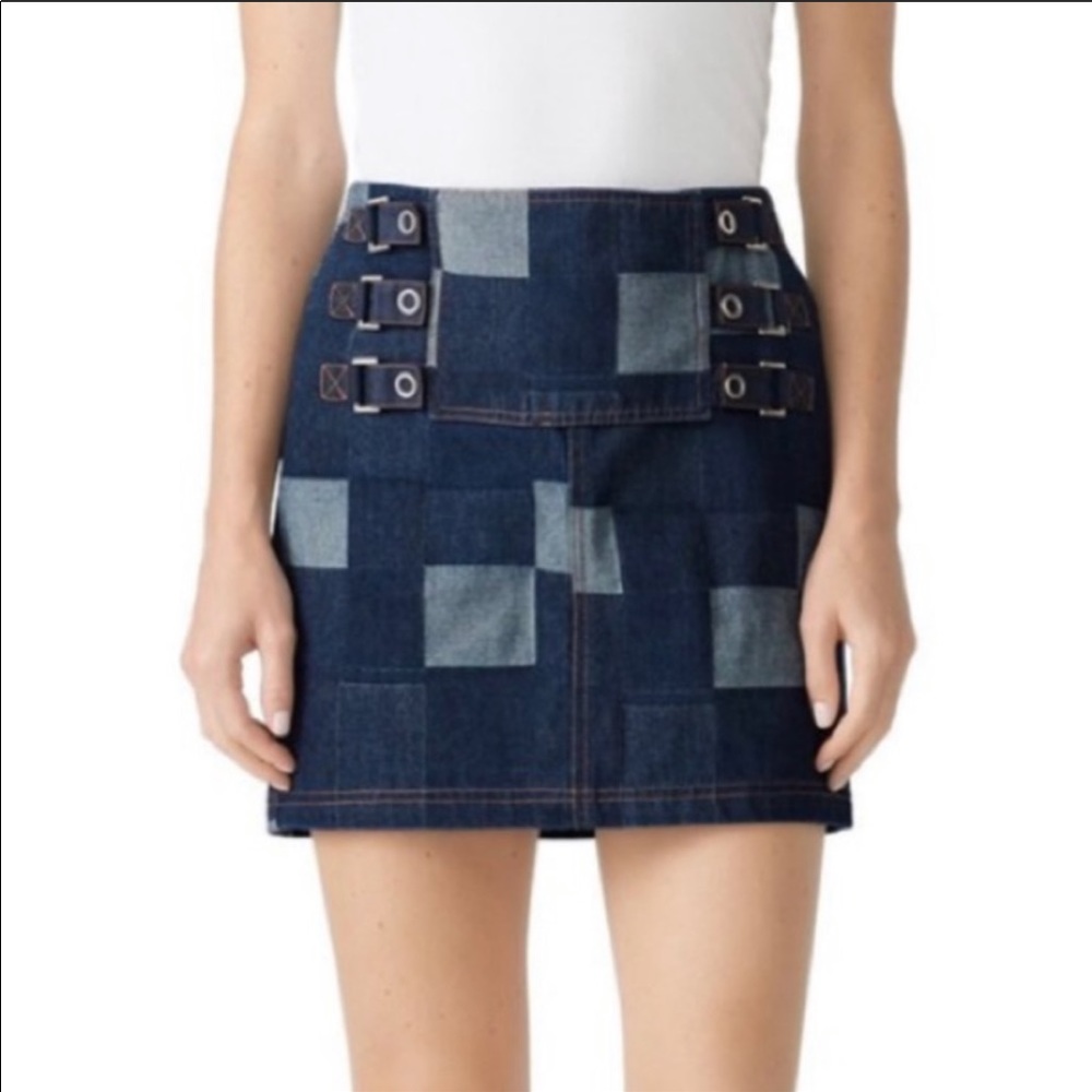Opening Ceremony Patchwork Tab Mini Denim Skirt 6 - image 1